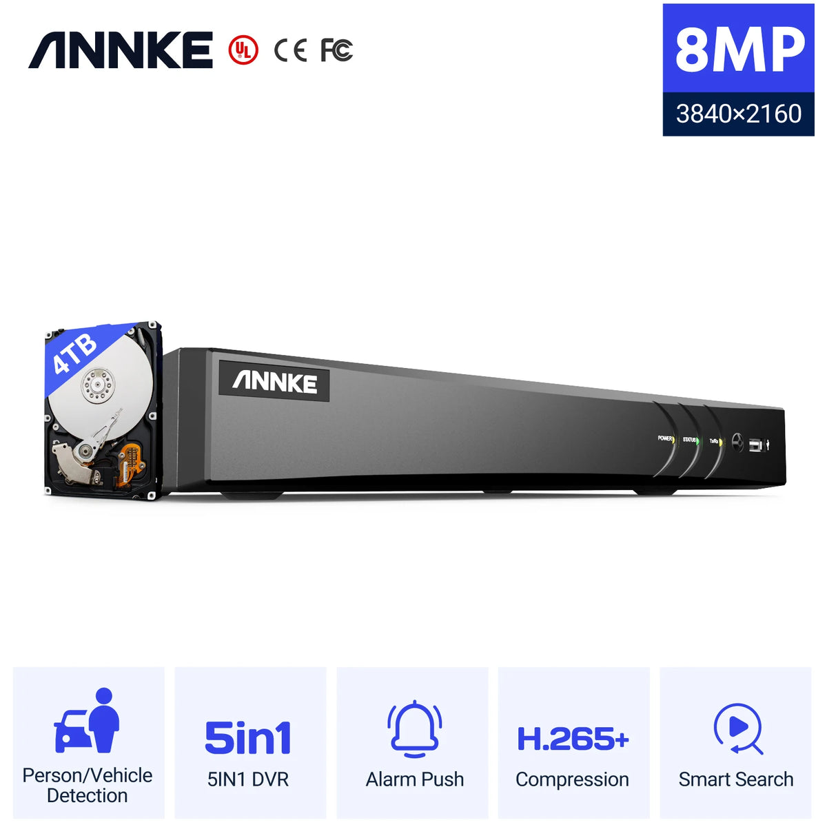 ANNKE 8 Channel Security DVR 5 In 1 Remote Access