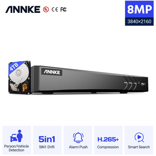 ANNKE 8 Channel Security DVR 5 In 1 Remote Access