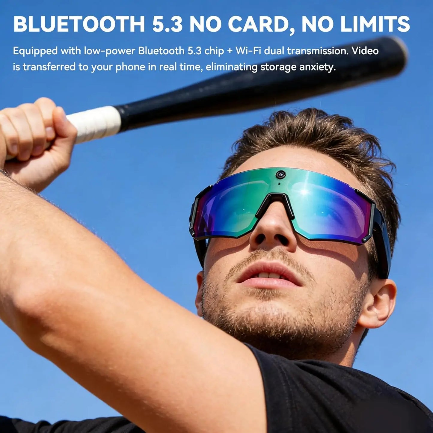 GUHUAVMI AI Smart Shooting Glasses With 800W Camera For Sports