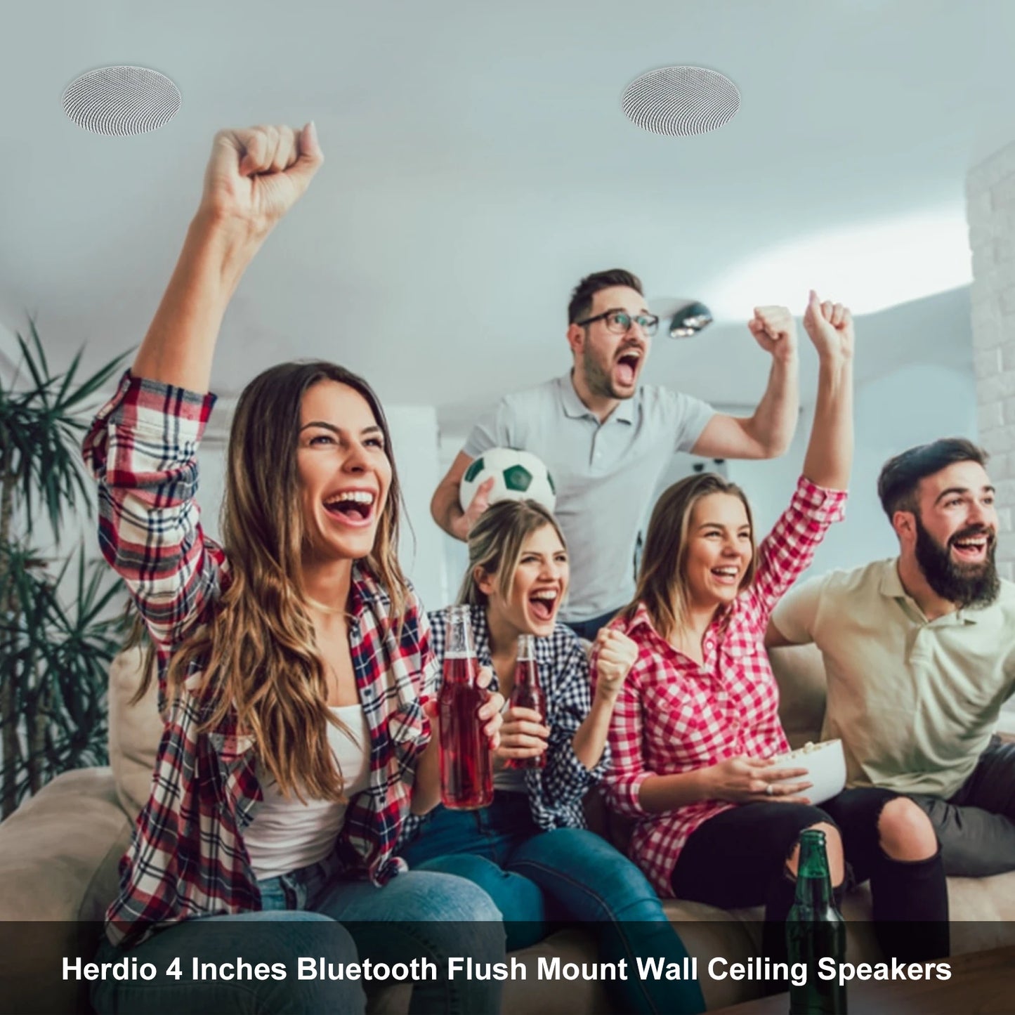 Herdio Indoor Outdoor Ceiling Bluetooth Speaker Two Way Stereo