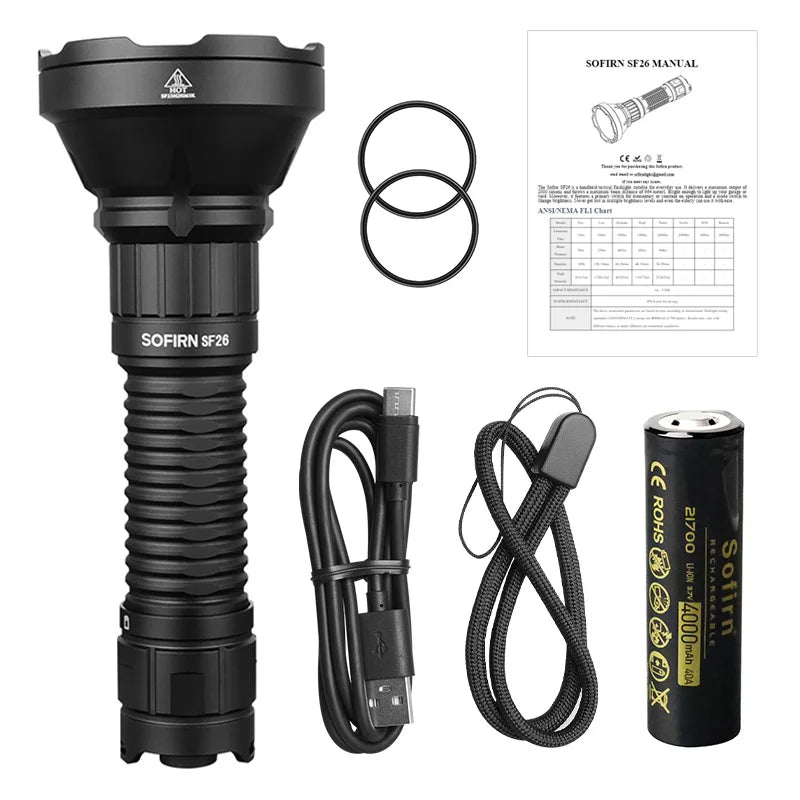 Sofirn SF26 Rechargeable Tactical Flashlight With SFT40 LED