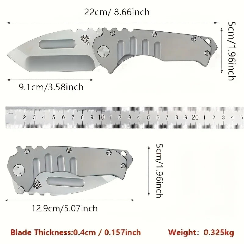 ZM OUTDOORS Folding Tactical Knife With Stainless Steel Blade