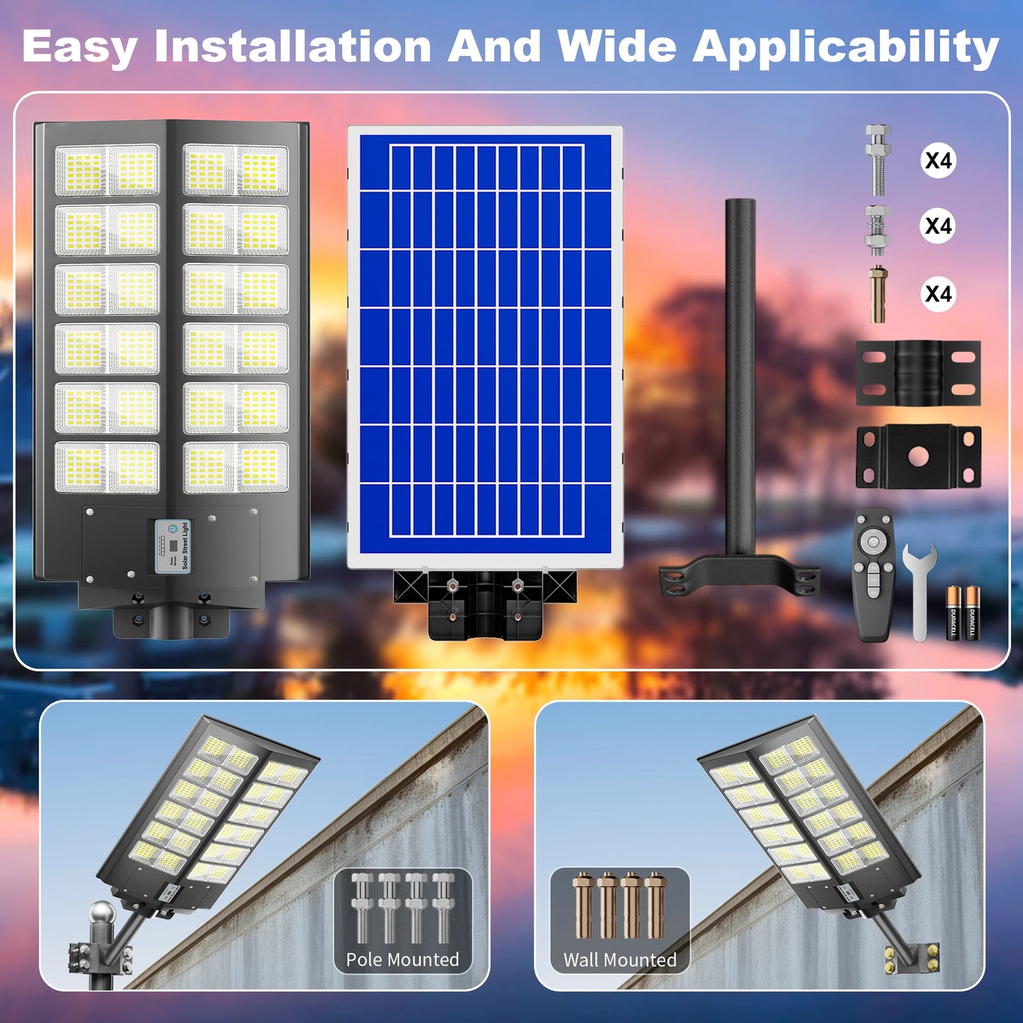 6000W Solar Street Lights With Motion Sensor Waterproof
