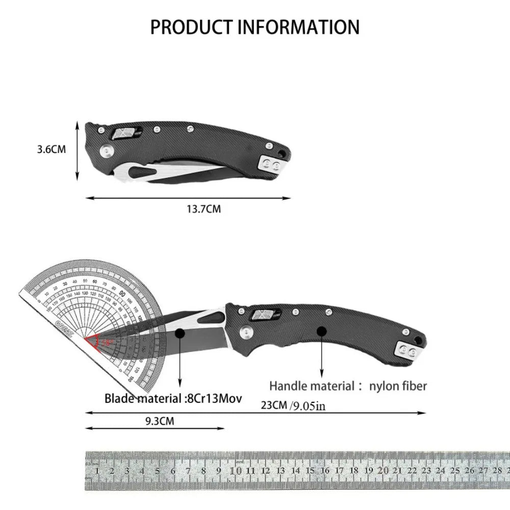 DIY Supplies Folding Knife With 8Cr13Mov Blade And Nylon Handle