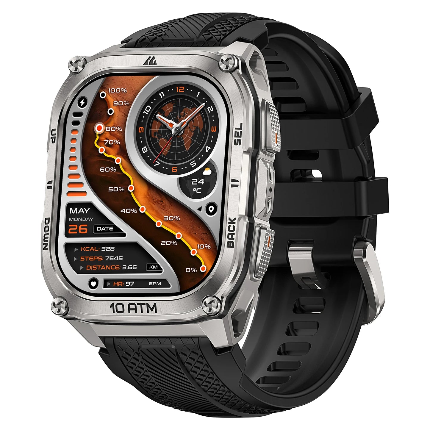 KOSPET Tank M4 Smart Watch GPS Offline Maps 10ATM Waterproof