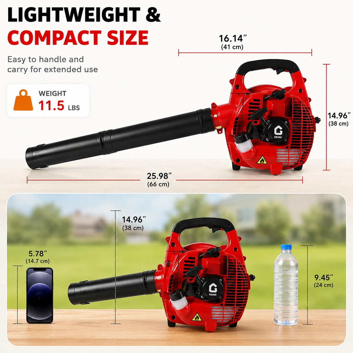Gas Powered Handheld Leaf Blower for Yard and Garden Cleanup
