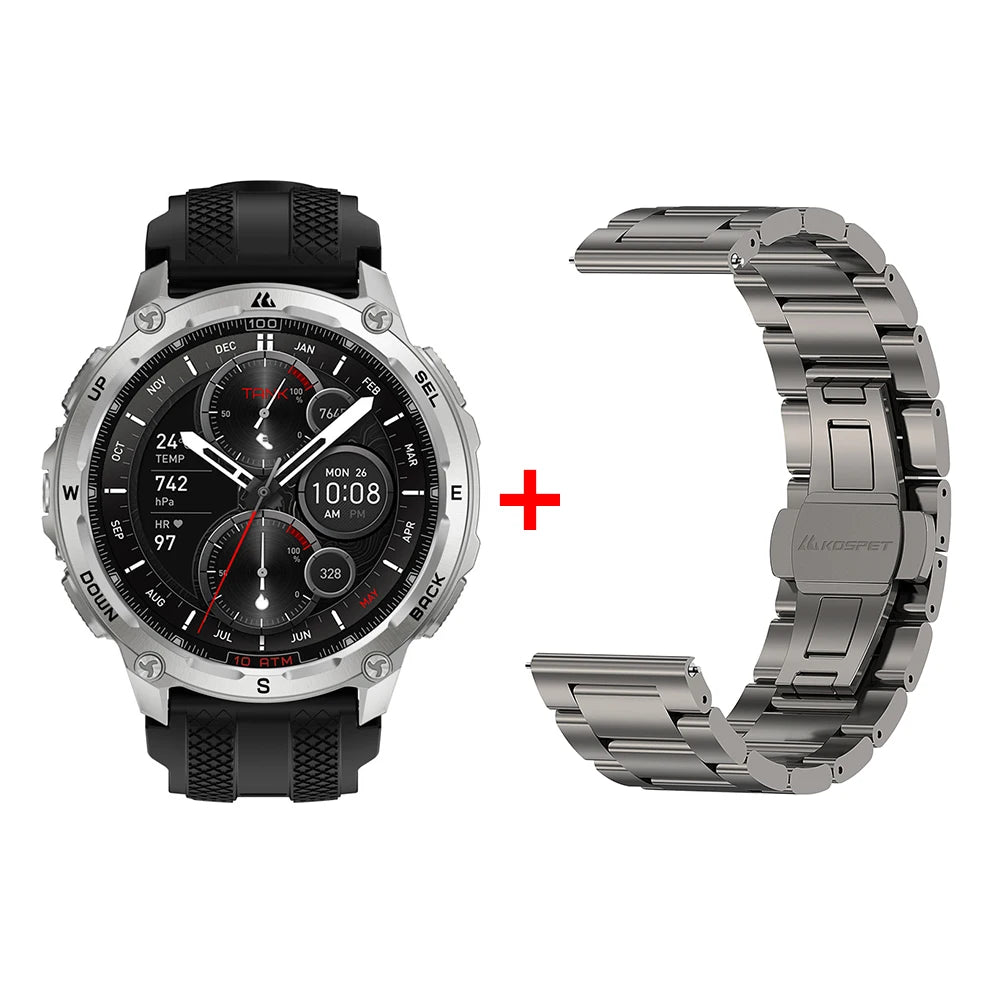 KOSPET Tank T4 Smartwatch GPS Offline Maps 10ATM Waterproof Android iOS