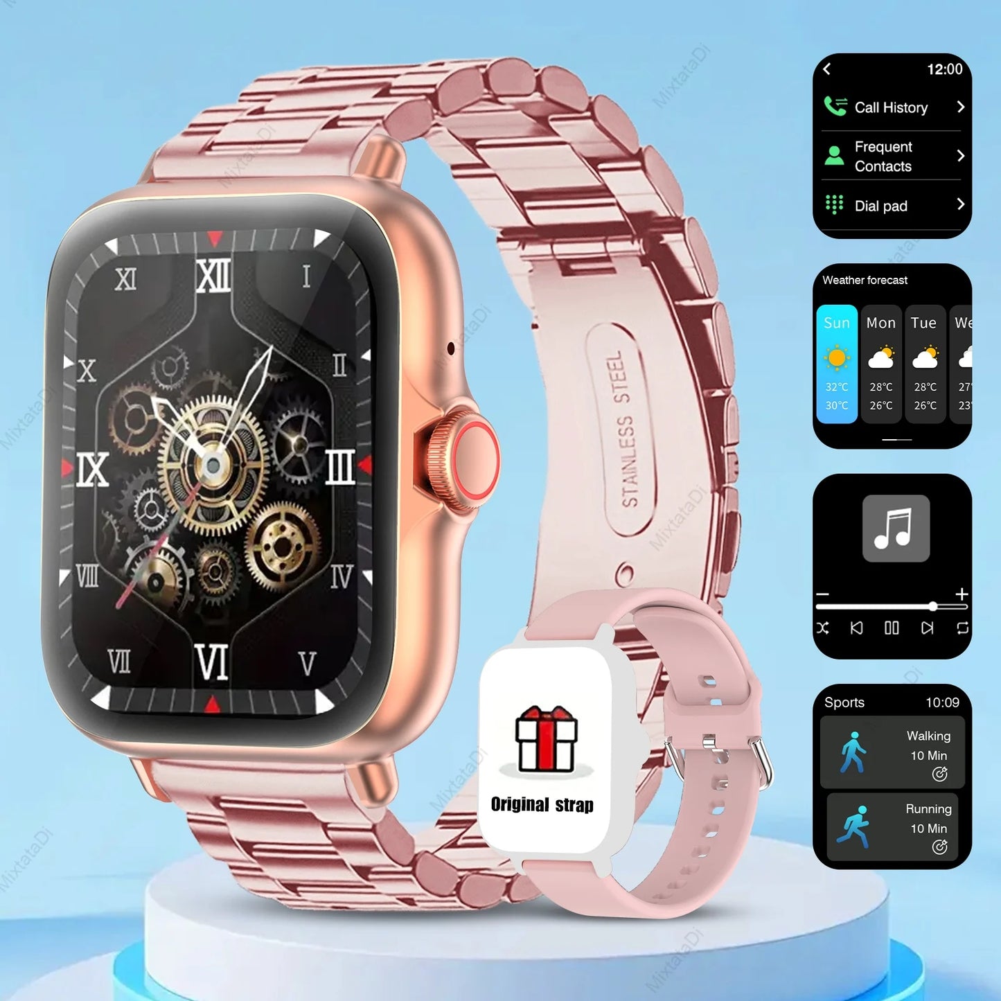 Smart Watch With Answer Calls Sleep Monitoring Pedometer And Alerts
