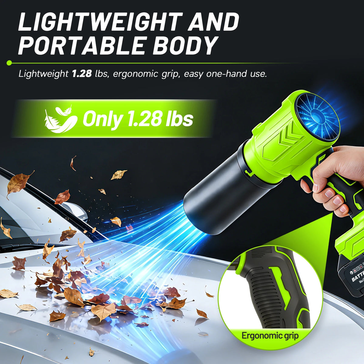 Cordless Brushless Leaf Blower With Dual Batteries And Charger