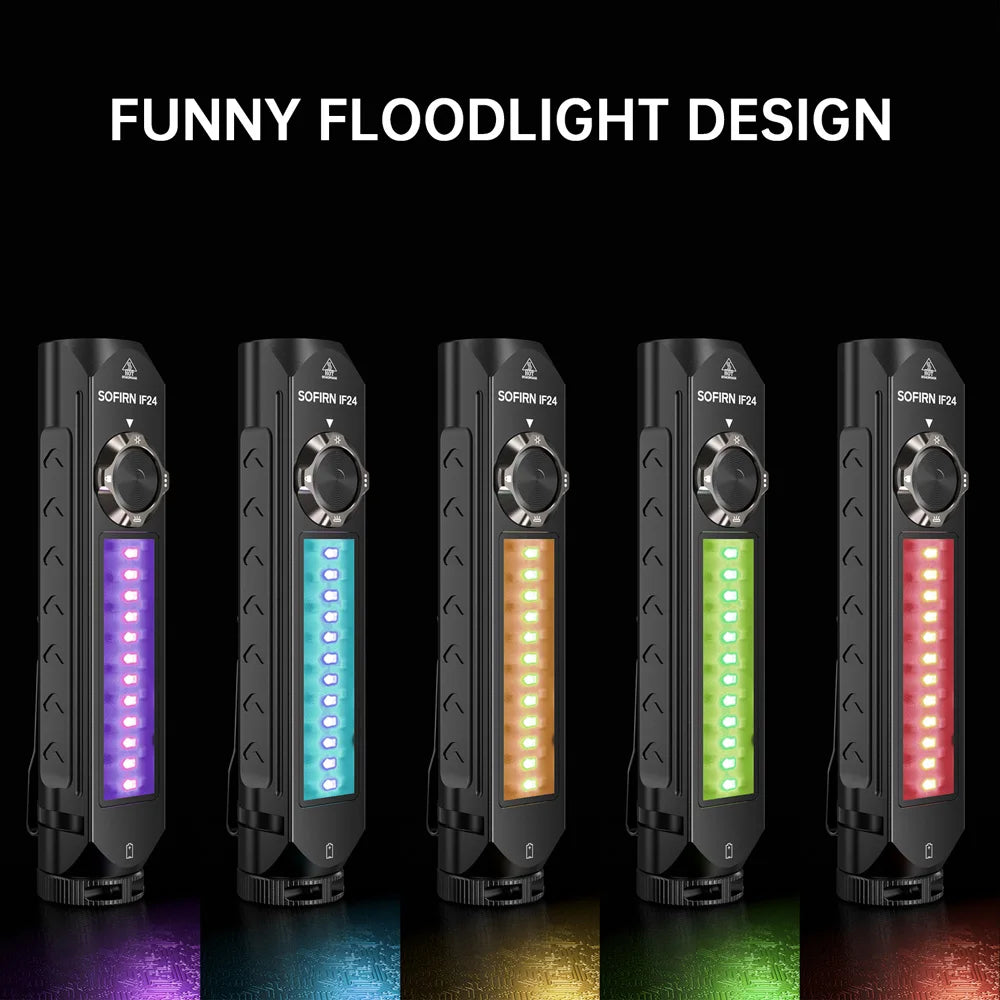 Sofirn IF24 RGB LED Flashlight 2000lm Rechargeable IP66 Torch