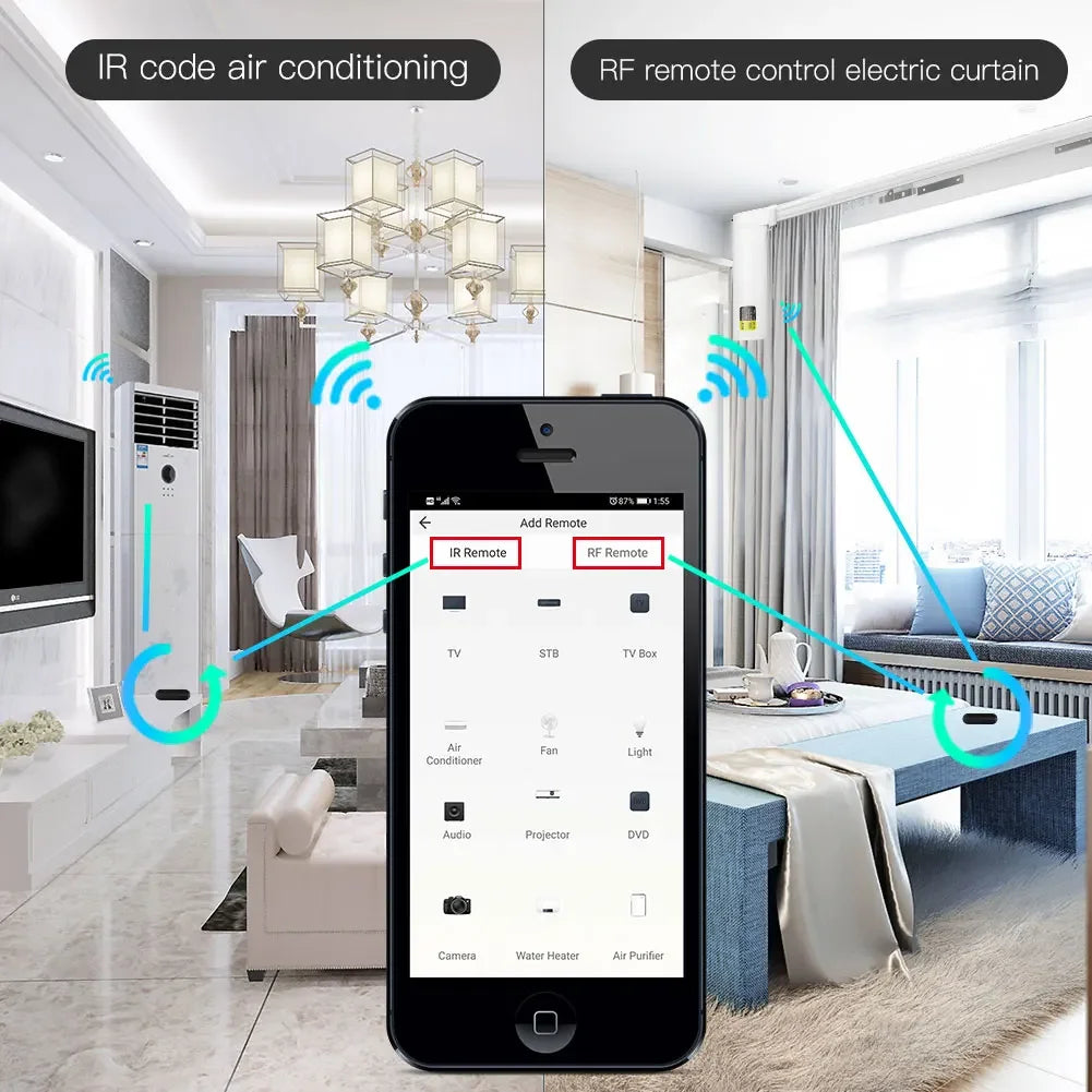 WiFi RF IR Universal Remote Controller For Alexa Google Home