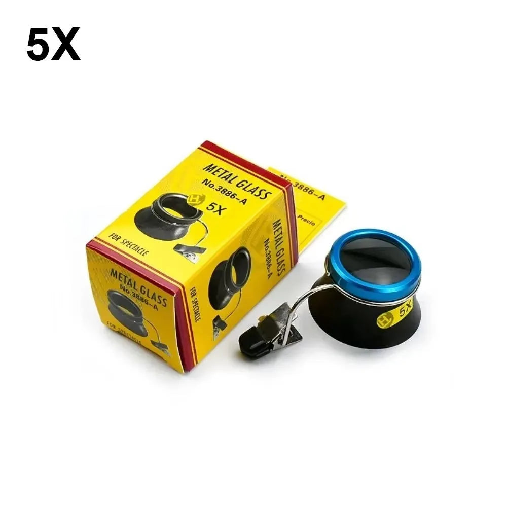 1Pcs New 5X 10X 20X Eyeglass Magnifier Clip-On Eye Loupe Loupe Magnifying Lens Portable Eyepiece Process Operation