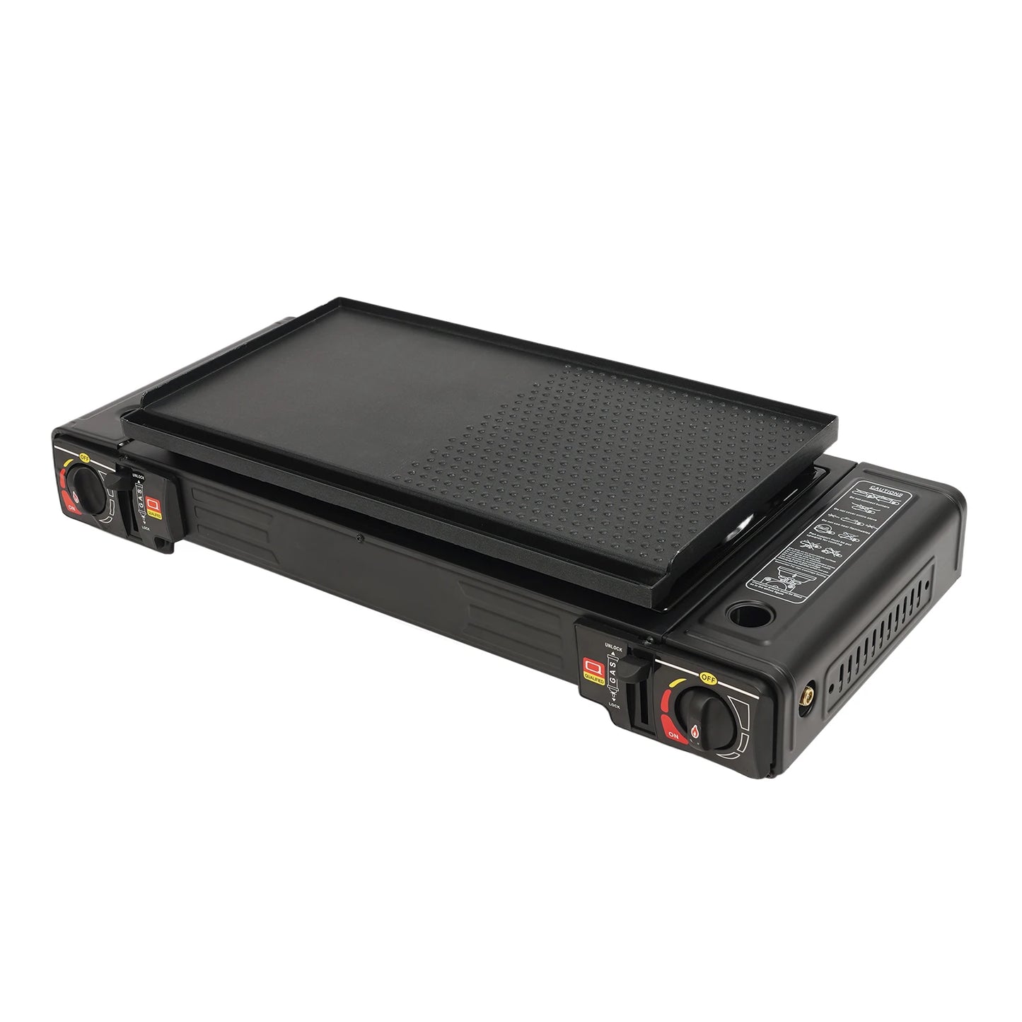 Portable 2 Burner Gas Stove With Piezo Ignition Carrying Case