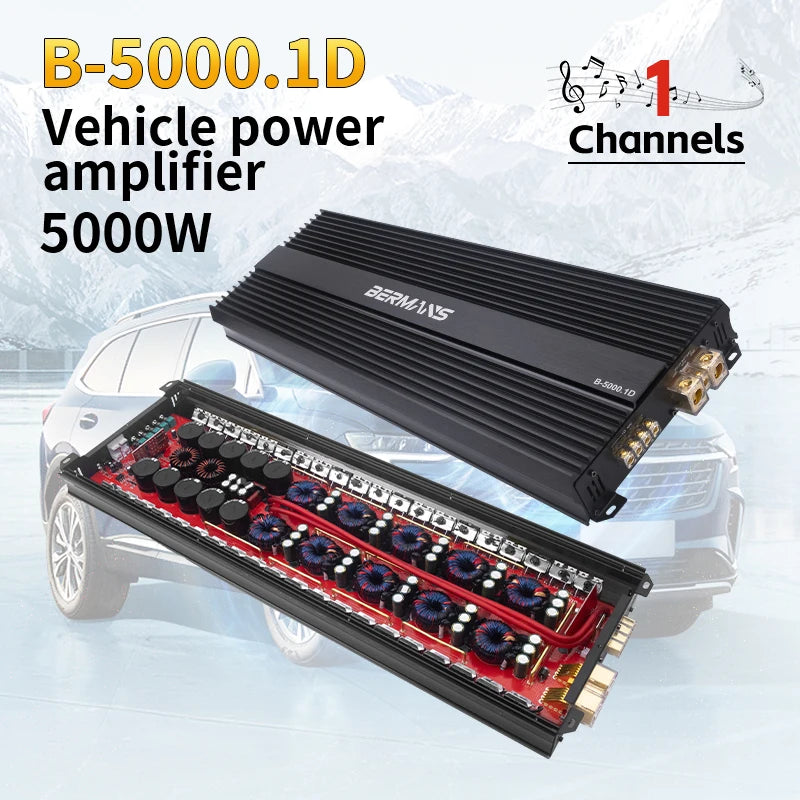 Bermans B-5000.1D 5000W Mono Class D Car Amplifier CE RoHS