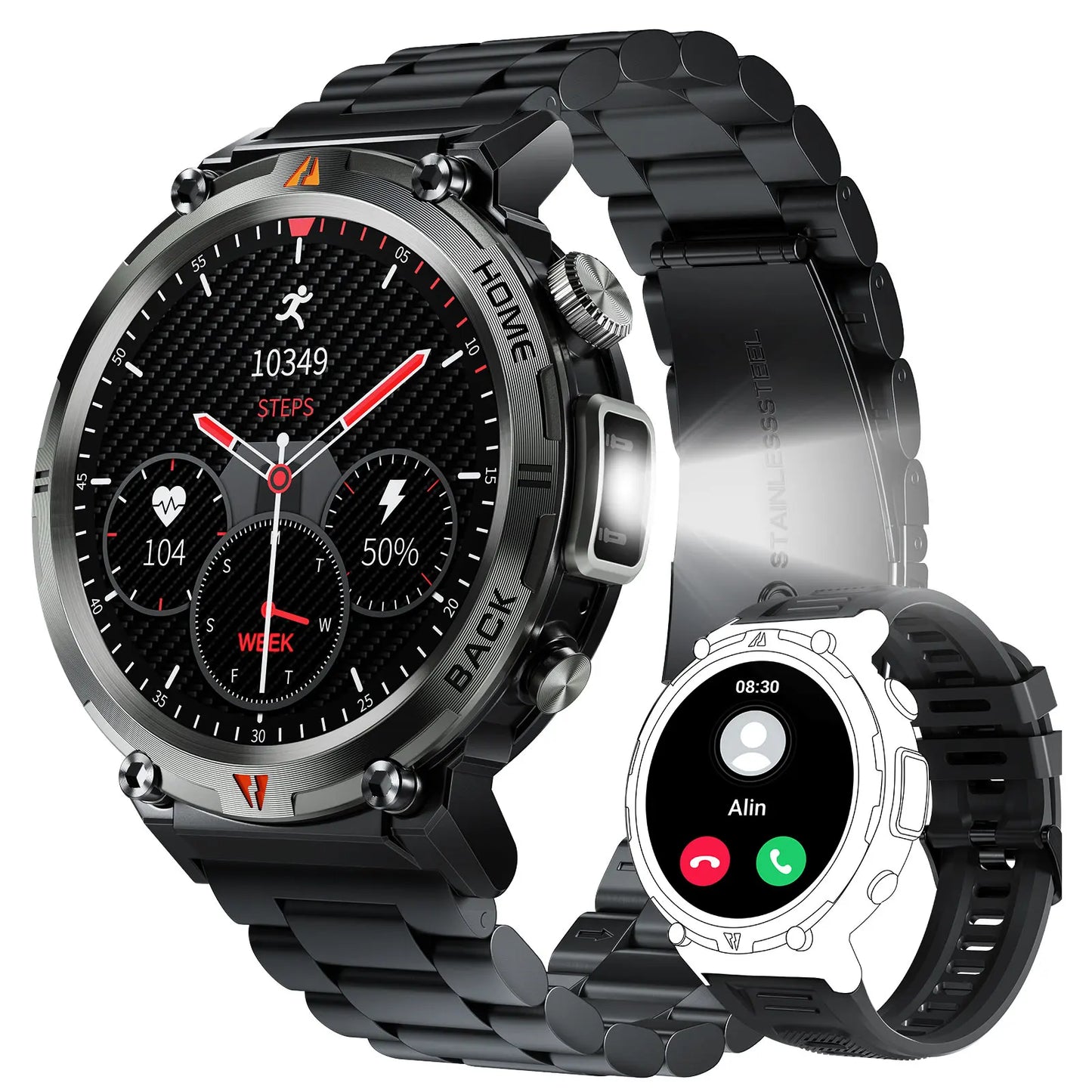EIGIIS KE3 Bluetooth Calling Smartwatch For Men With Heart Rate