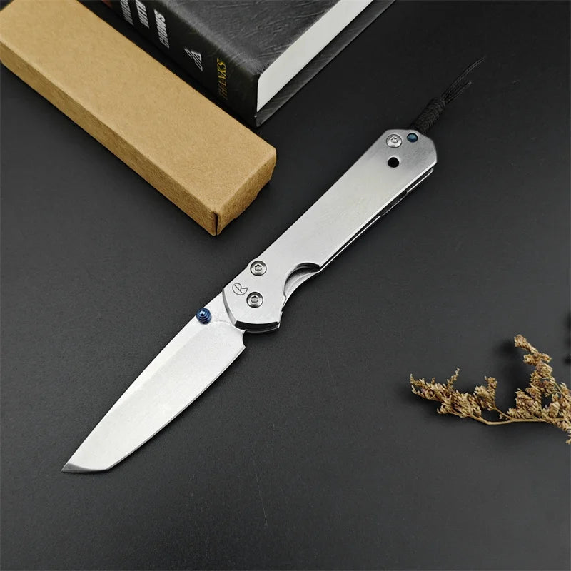 DIY Supplies EDC Safety Folding Knife Damascus Steel Titanium Handle