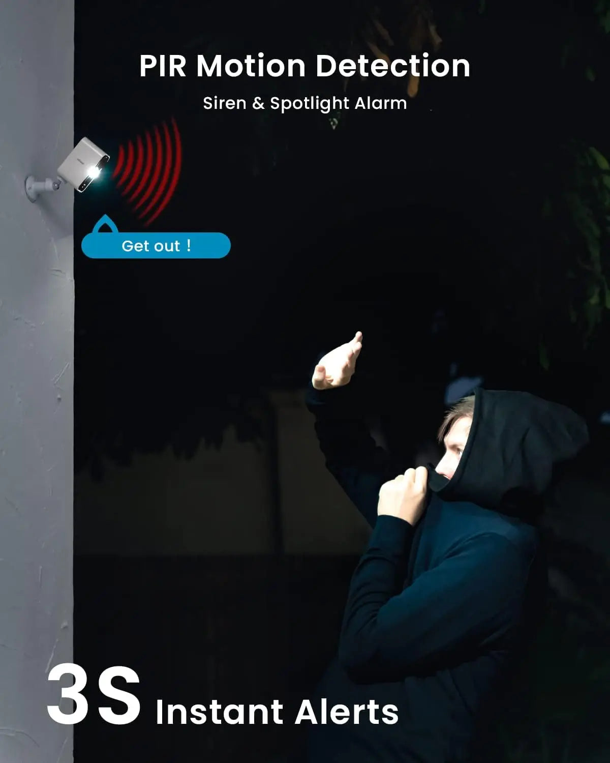 IEGEEK 2K Wireless Outdoor Security Camera With Rechargeable Battery