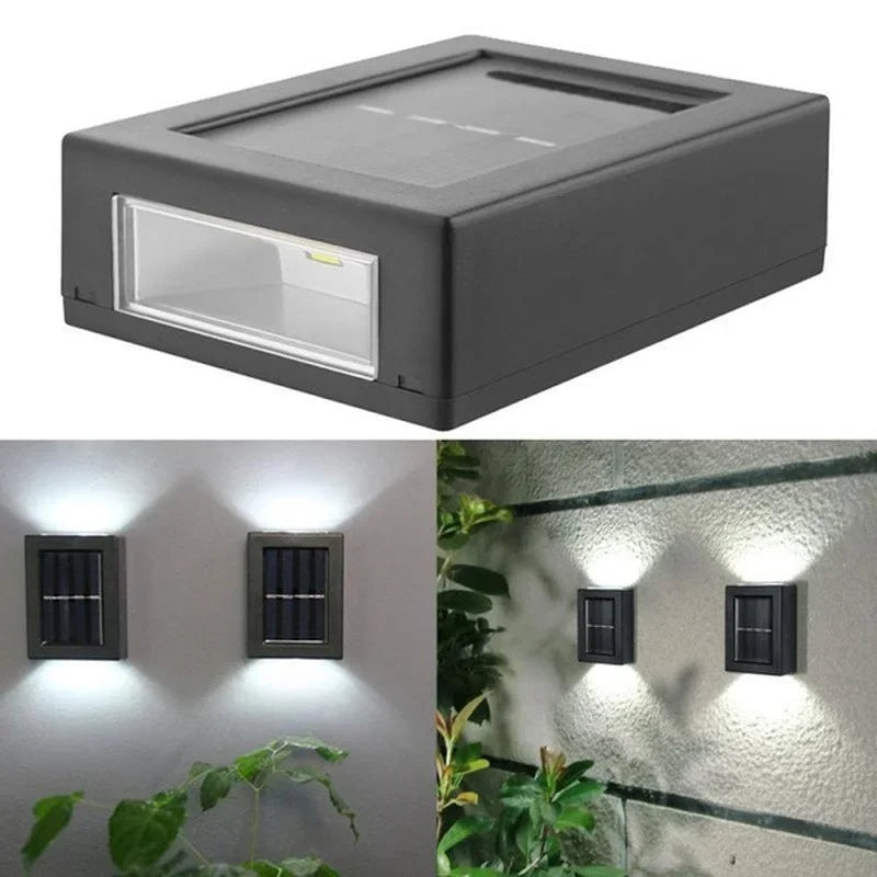 AlliLit Solar LED Wall Lights Outdoor Waterproof Garden Lamps