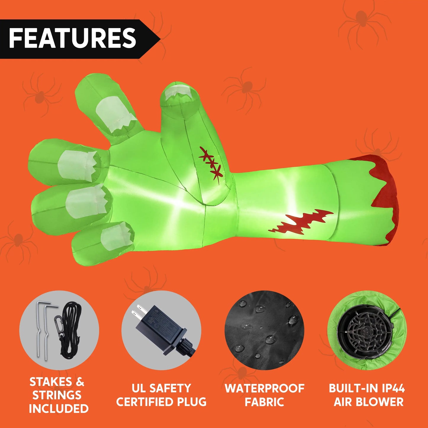 Joyfy Zombie Arm Inflatable With LEDs For Halloween Outdoor