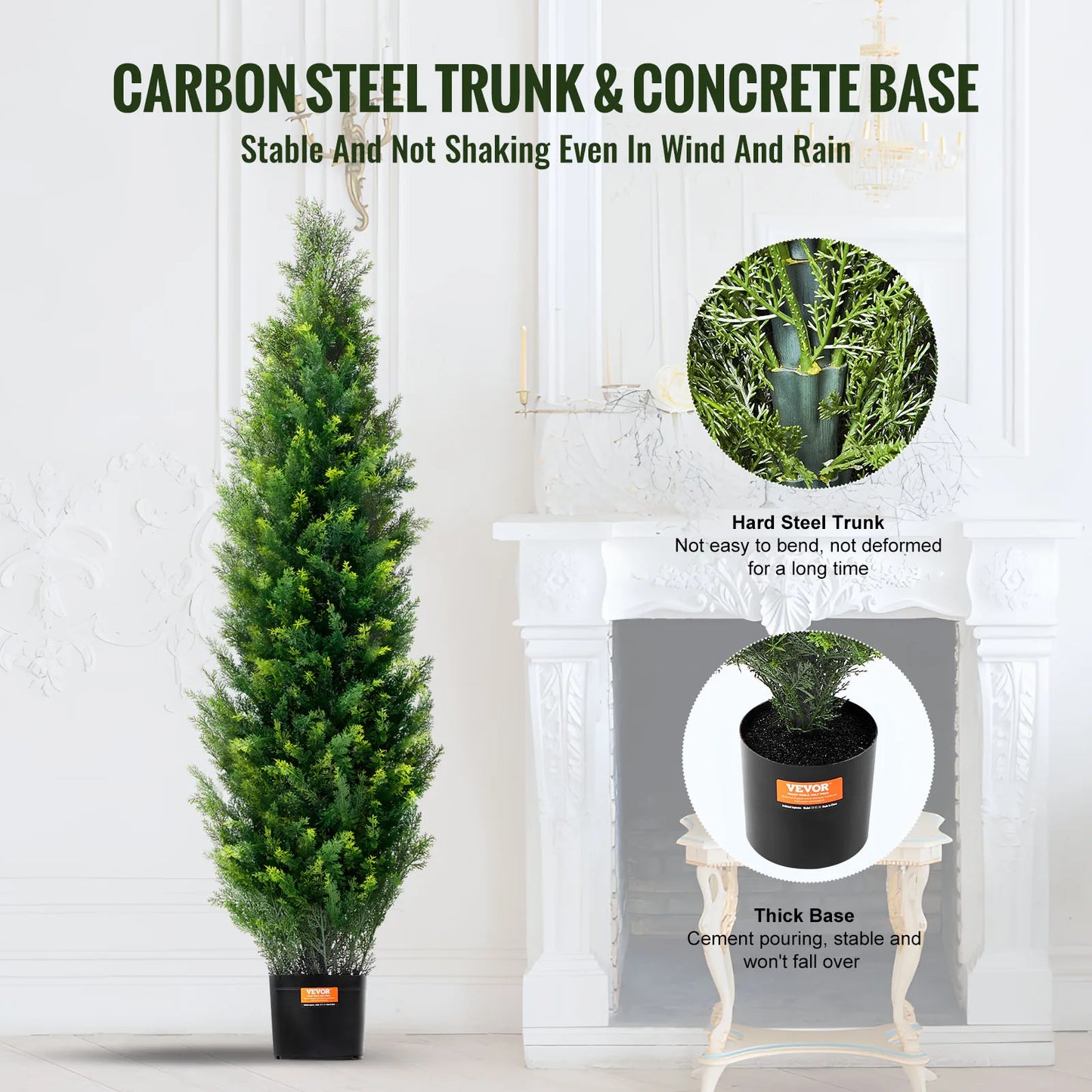 SucceBuy Artificial Cedar Topiary Tree Evergreen Outdoor Decor