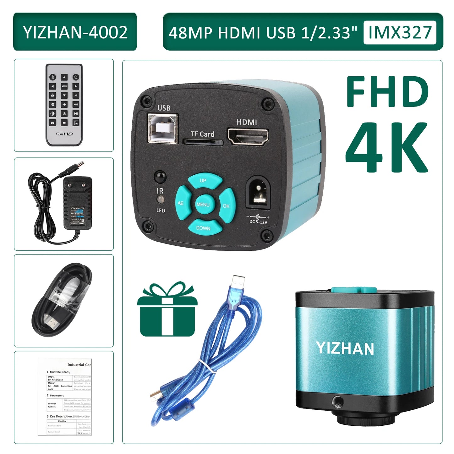 YIZHAN 4K Digital Microscope For Electronics With 48MP Camera And 1-150x Zoom
