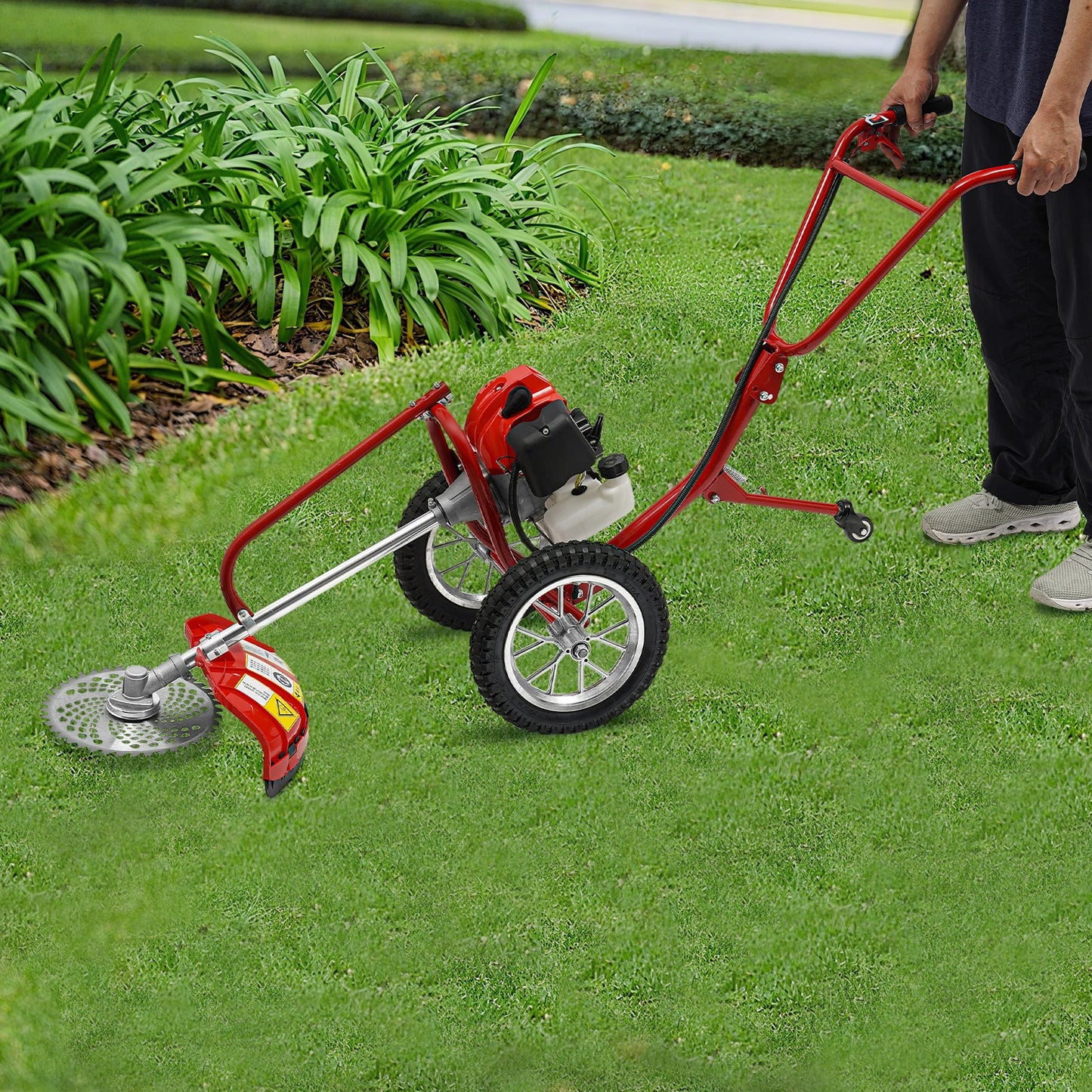 Bymaocar Two-Stroke Gasoline Lawn Mower Hand Push For Yard Maintenance