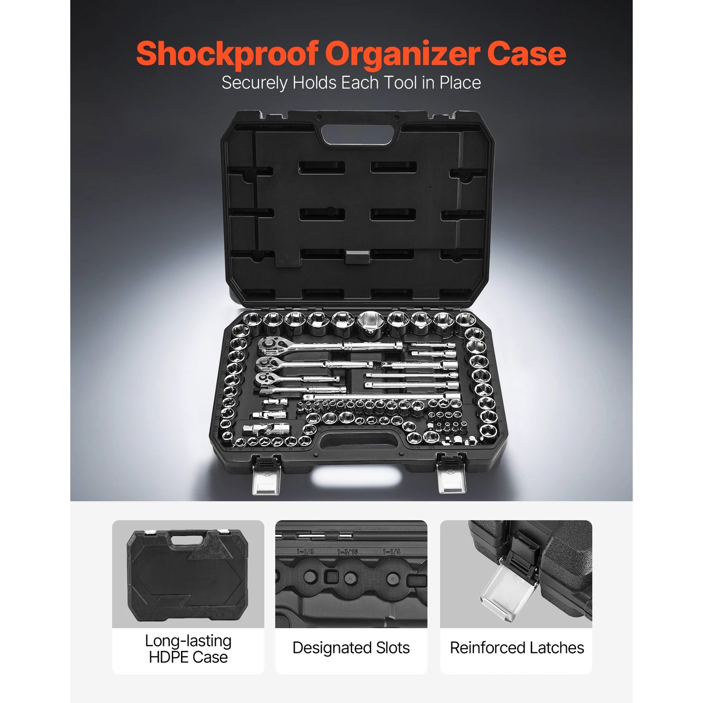 SucceBuy 86Piece Socket Set With Ratchet SAE And Metric