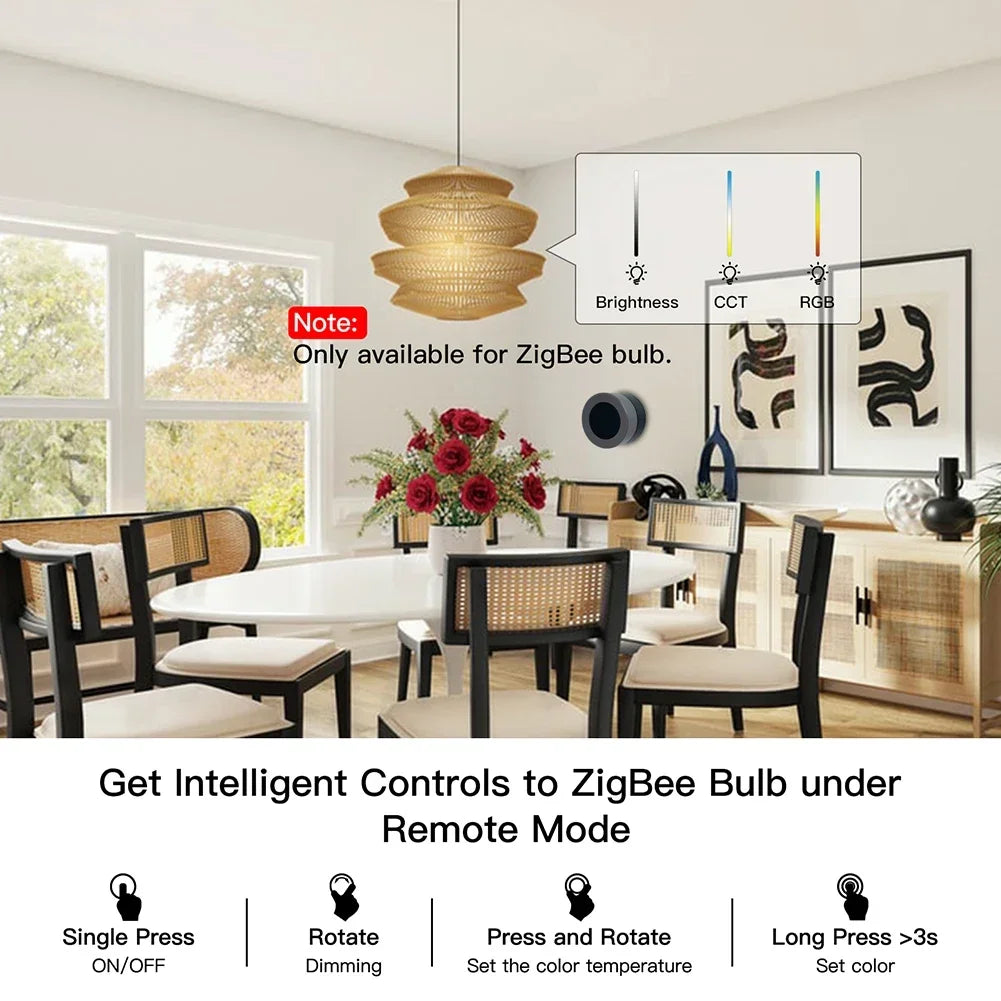 MOES Zigbee Smart Rotary Dimmer Switch Wireless Scene Controller