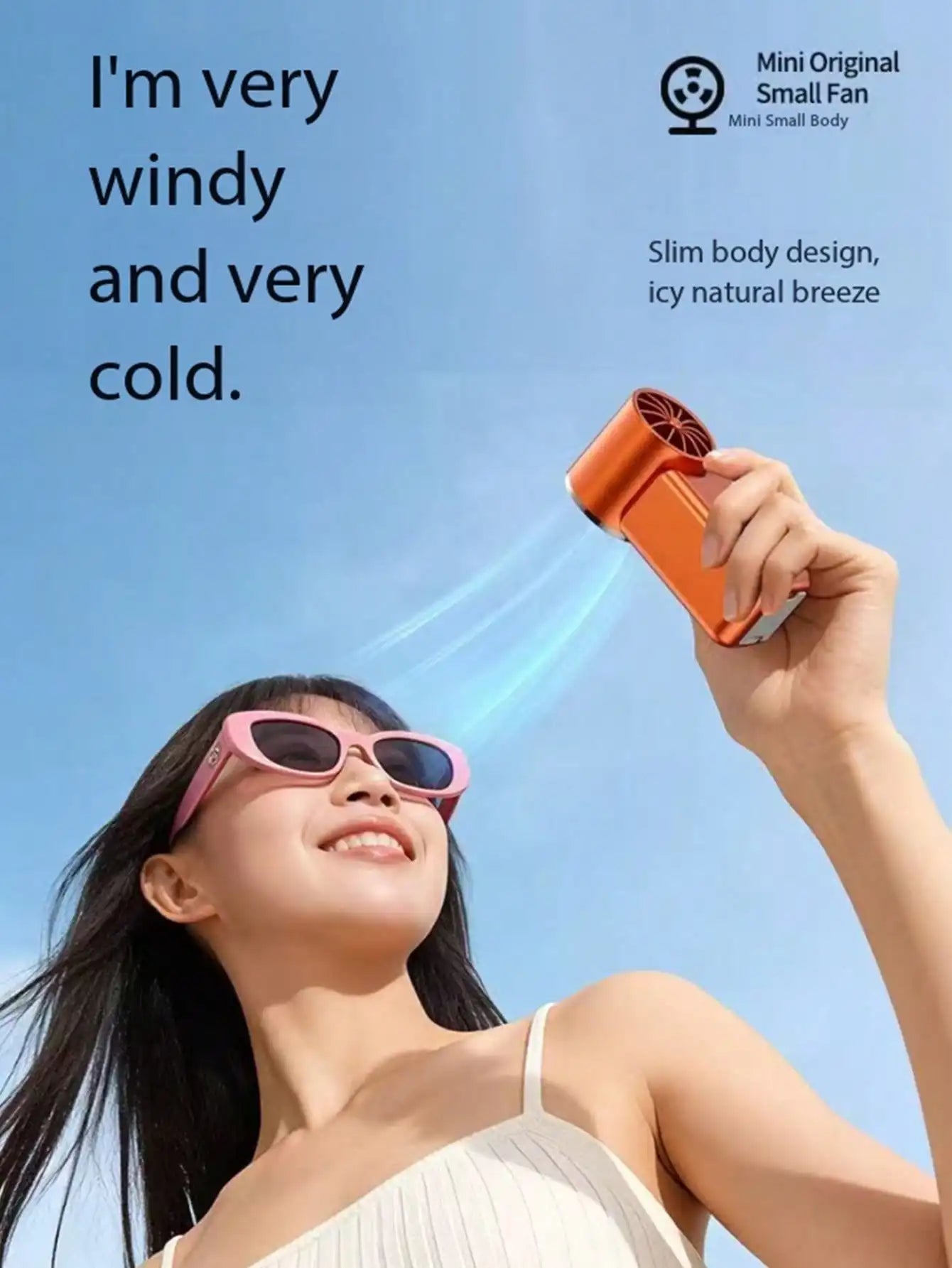 USB Mini Handheld Turbo Fan With Adjustable Speed High-Capacity Battery