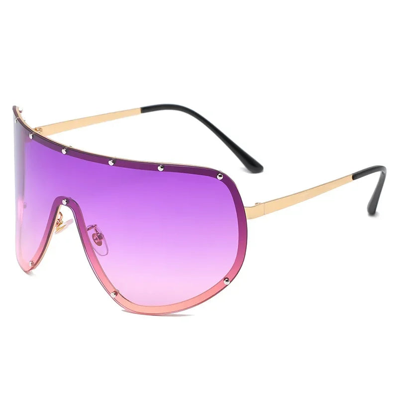 Steampunk Oversized Sunglasses For Women UV400 Protection