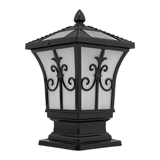 Bymaocar Outdoor Solar Post Light 85-265V Pillar Lamp Remote