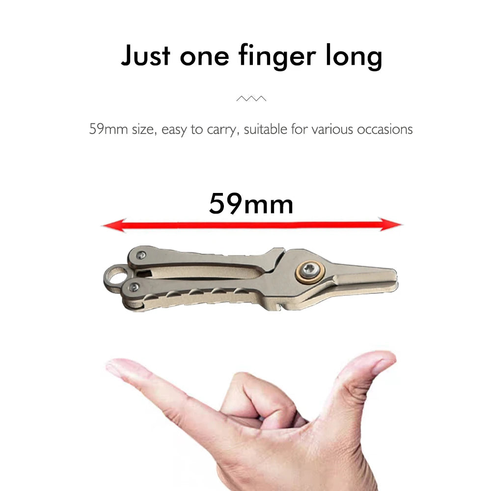 Titanium Alloy Mini Scissors Nose Hair Trimmer Keychain