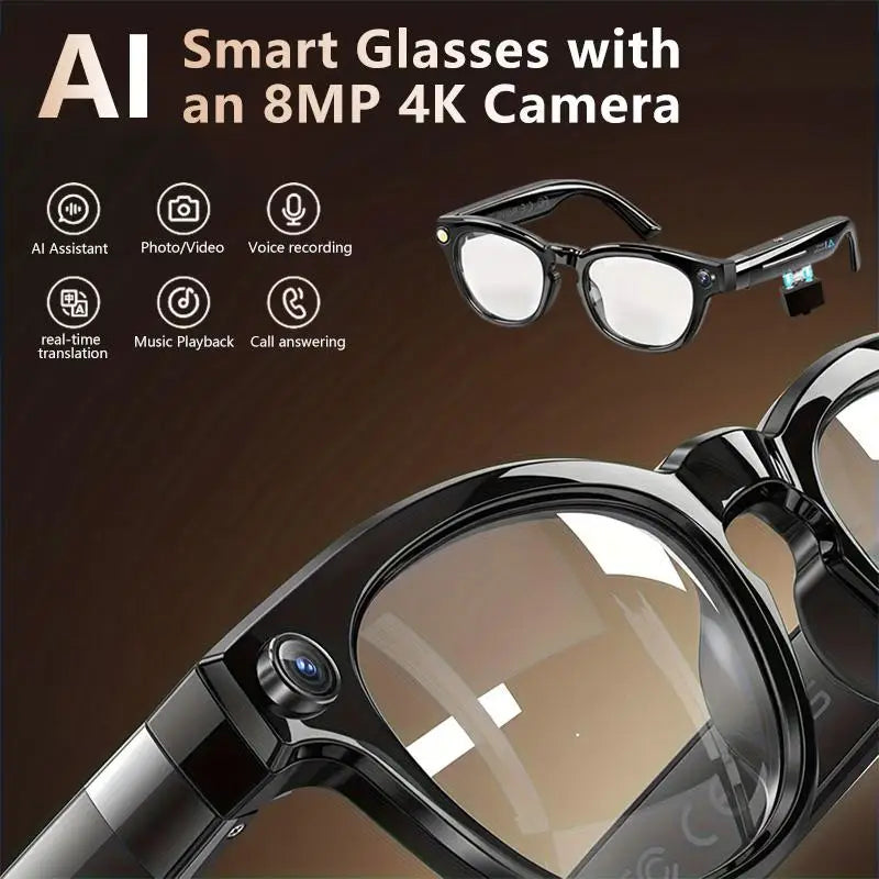 Smart Glasses Real-Time Translation AI Chat Assistant With 8MP Camera