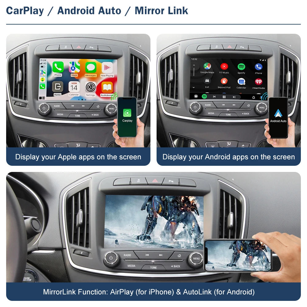Road Top Wireless CarPlay for Buick Regal 2013-2017 Android Auto Interface Mirror Link AirPlay Car Play Function