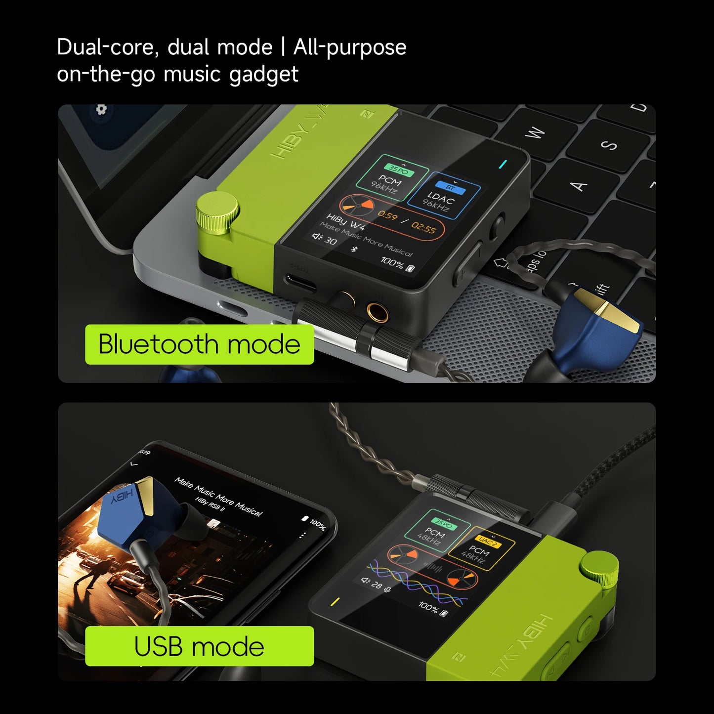 HIBY W4 Wireless DAC Headphone Amplifier Bluetooth LDAC DSD