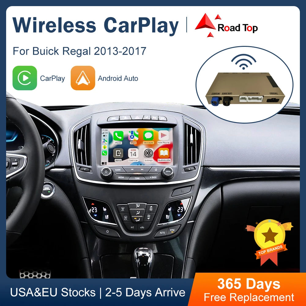 Road Top Wireless CarPlay for Buick Regal 2013-2017 Android Auto Interface Mirror Link AirPlay Car Play Function