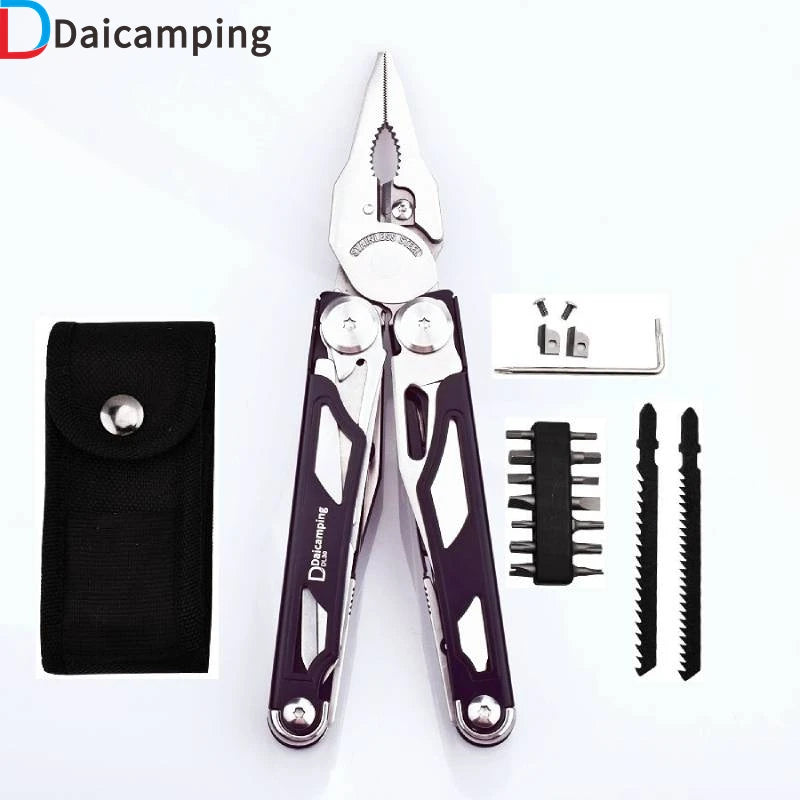 Daicamping DL1B Multitool Folding Knife Clip Pliers Saw Clamp EDC