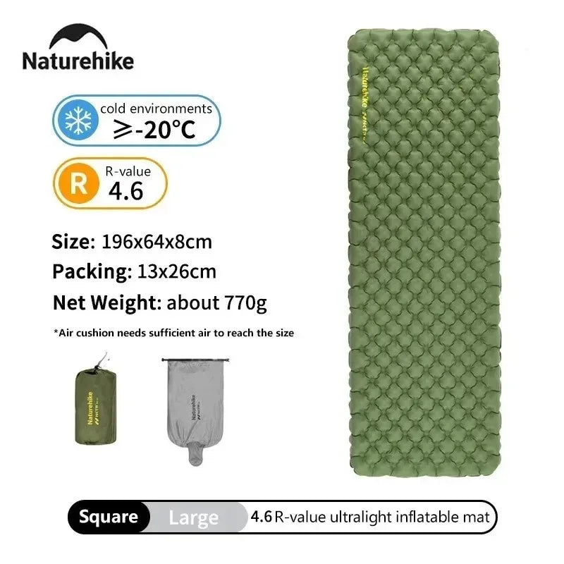 Naturehike Insulated Inflatable Sleeping Pad for Camping Comfort