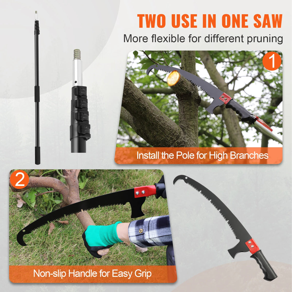 SucceBuy Manual Extendable Pole Saw for Tree Pruning and Trimming