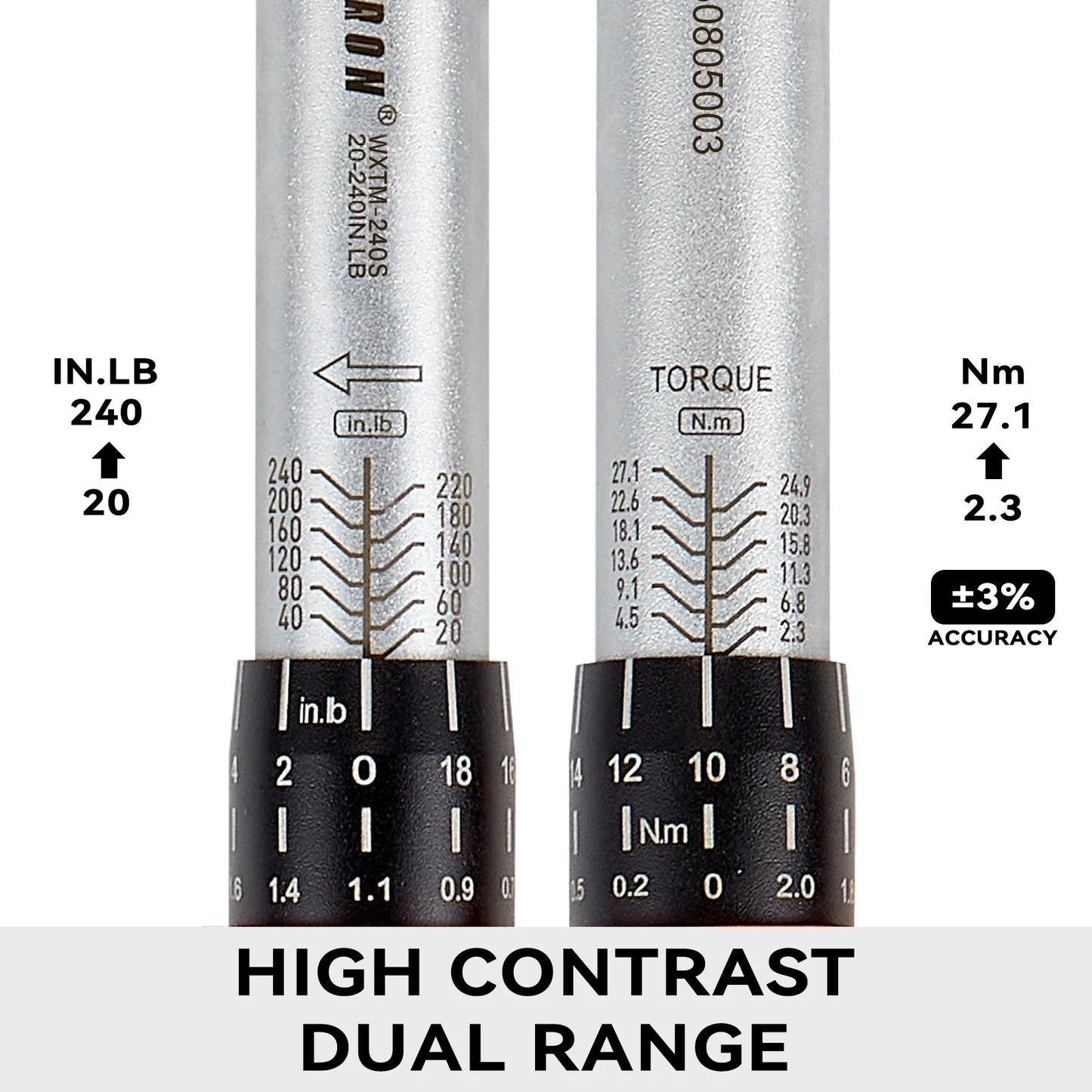 Waxtron Torque Wrench 20-240 In-Lb Professional Non-Slip
