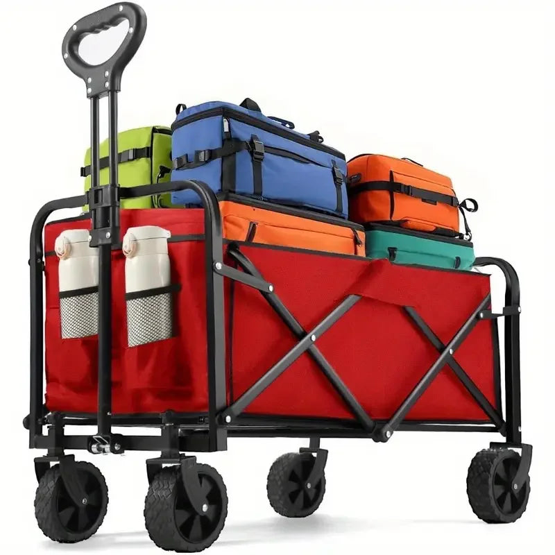 Foldable Steel Utility Wagon Cart For Beach And Groceries