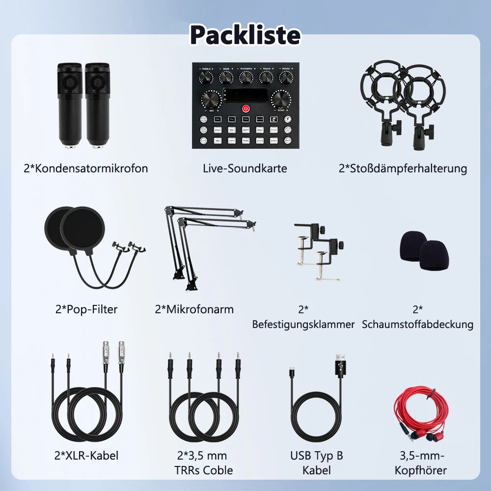 Studio Recording Kit With Condenser Microphone For PC And Laptop