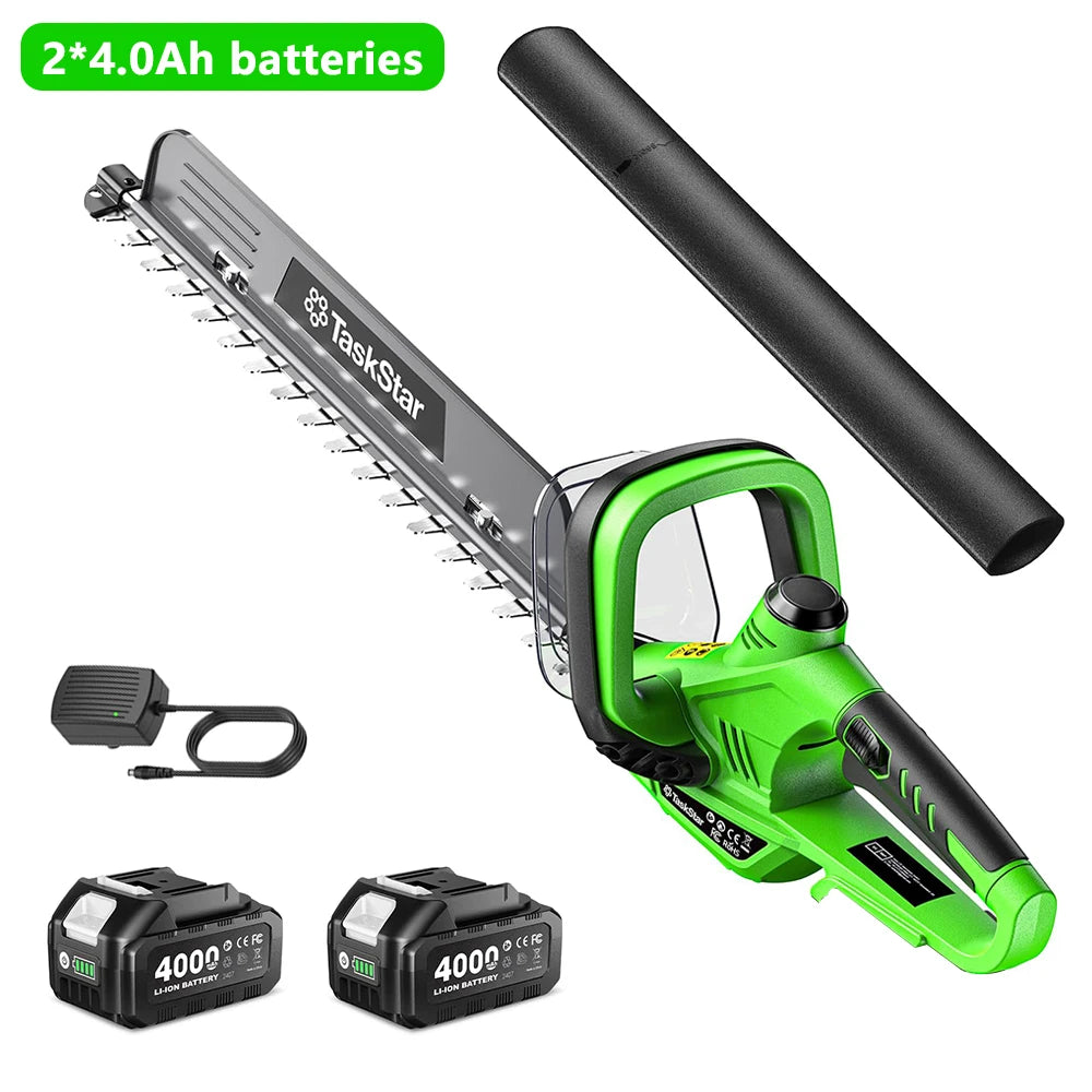 TaskStar Cordless Electric Hedge Trimmer With Dual Action Blade