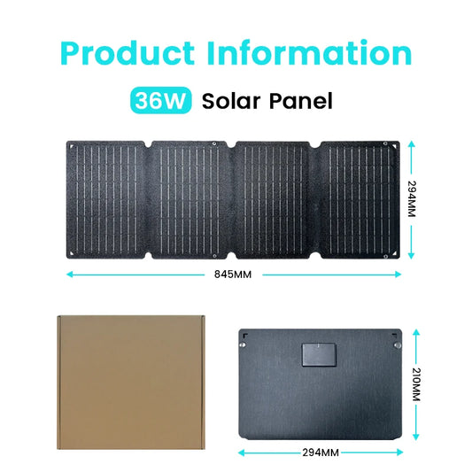 CTOLITY 54W ETFE Solar Panel Portable Folding Bag USB Type C