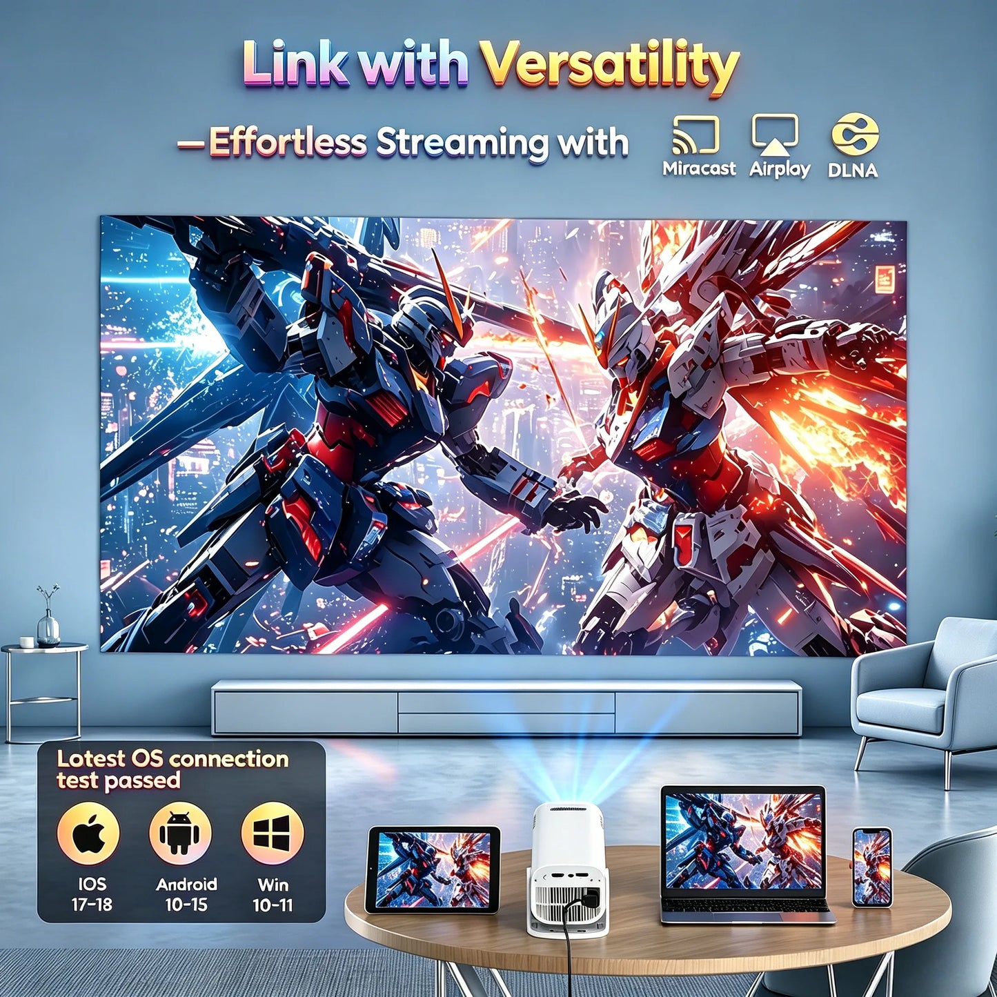 XGODY 4K LED Projector With WiFi 6 Bluetooth 5.0