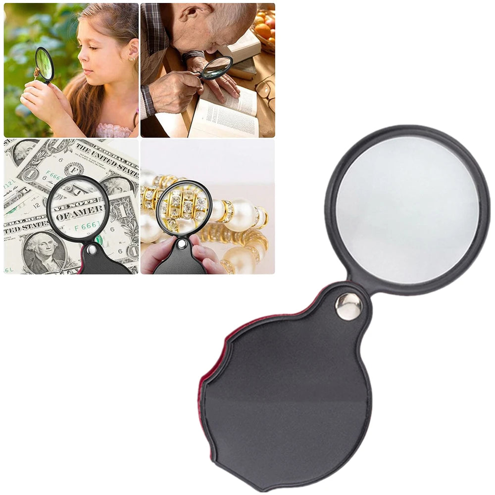 10X Pocket Folding Magnifier Handheld Loupe for Reading Elderly