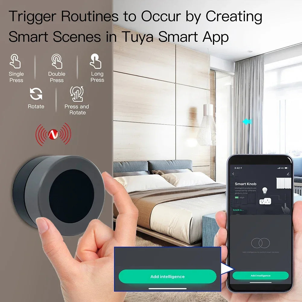 MOES Zigbee Smart Rotary Dimmer Switch Wireless Scene Controller