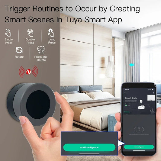 MOES Zigbee Smart Rotary Dimmer Switch Wireless Scene Controller