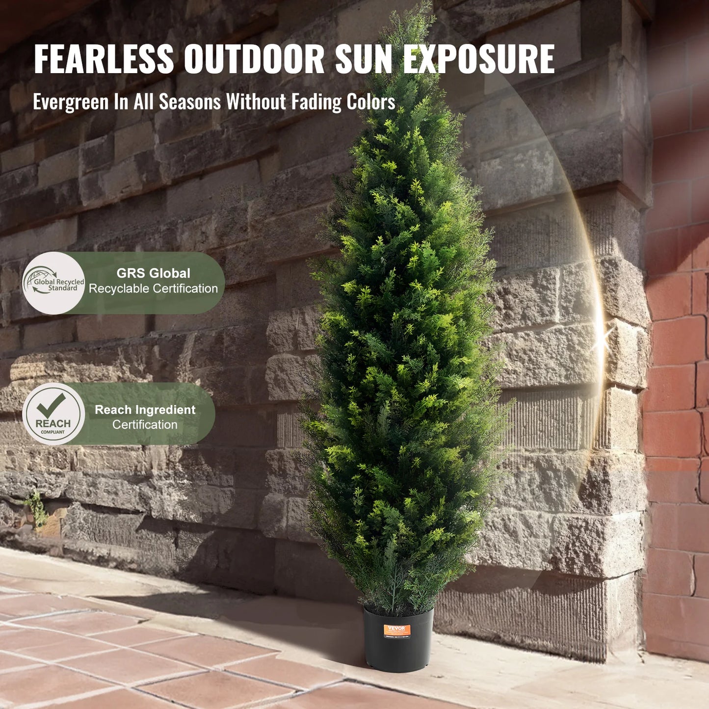 SucceBuy Artificial Cedar Topiary Tree Evergreen Outdoor Decor