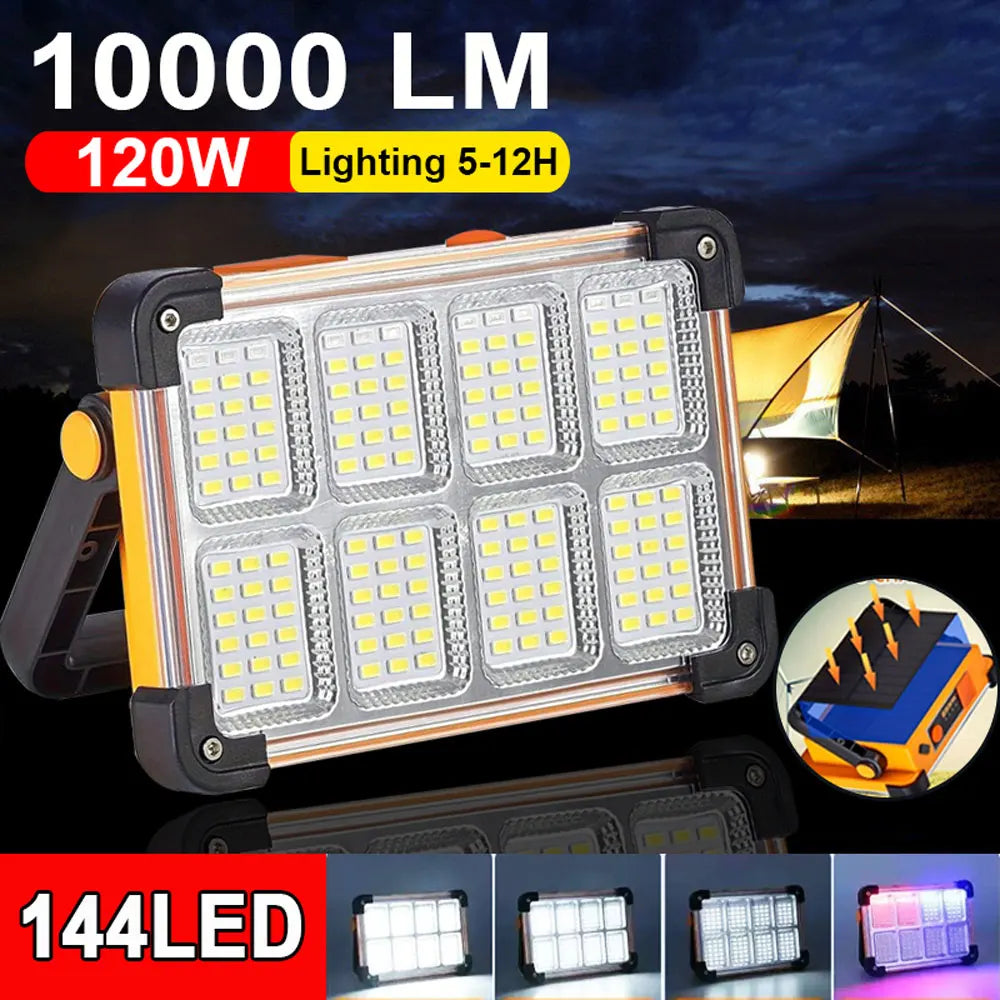 LED BARZ Rechargeable Solar Outdoor Portable LED Floodlight For Construction